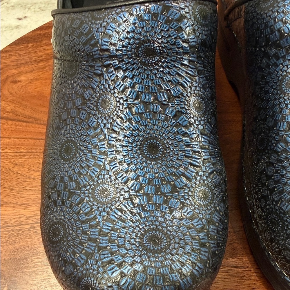 Dansko Blue Medallion Clogs - Picture 2 of 5
